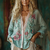 Nina - Vintage květinový print blůza