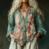 Nina - Vintage květinový print blůza