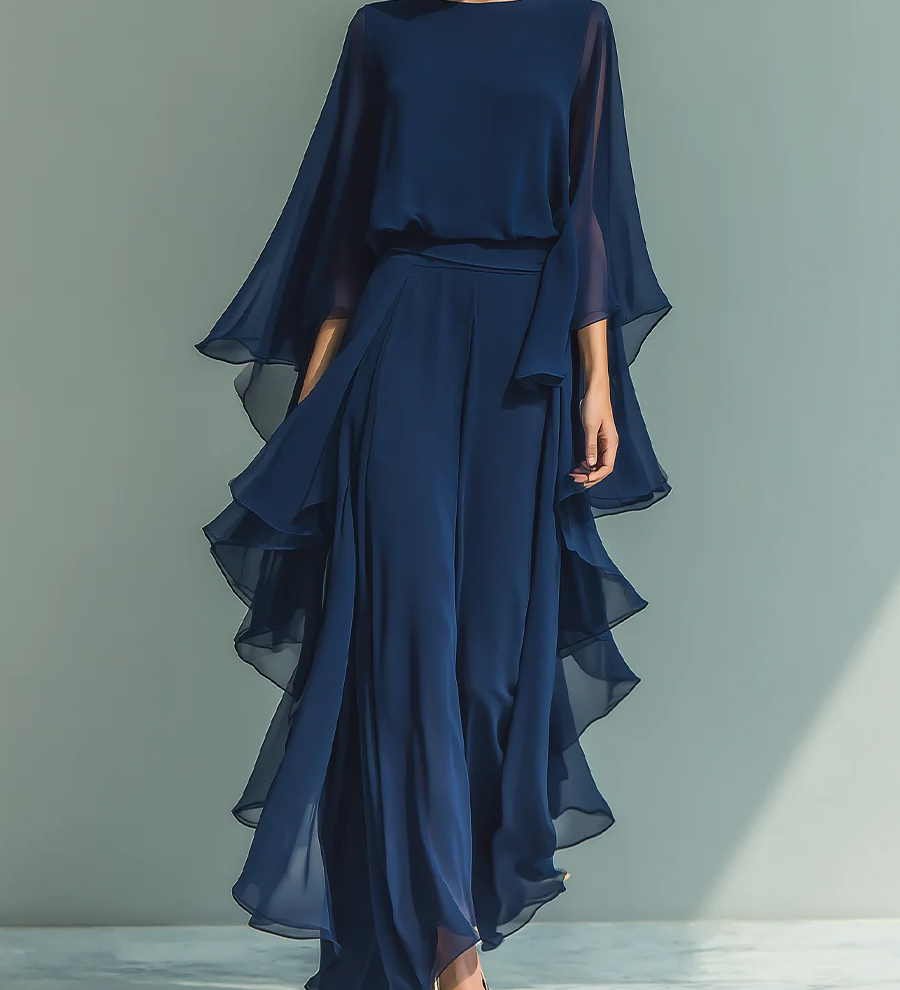 Aurora | Elegantní Chiffonový Set s Volány
