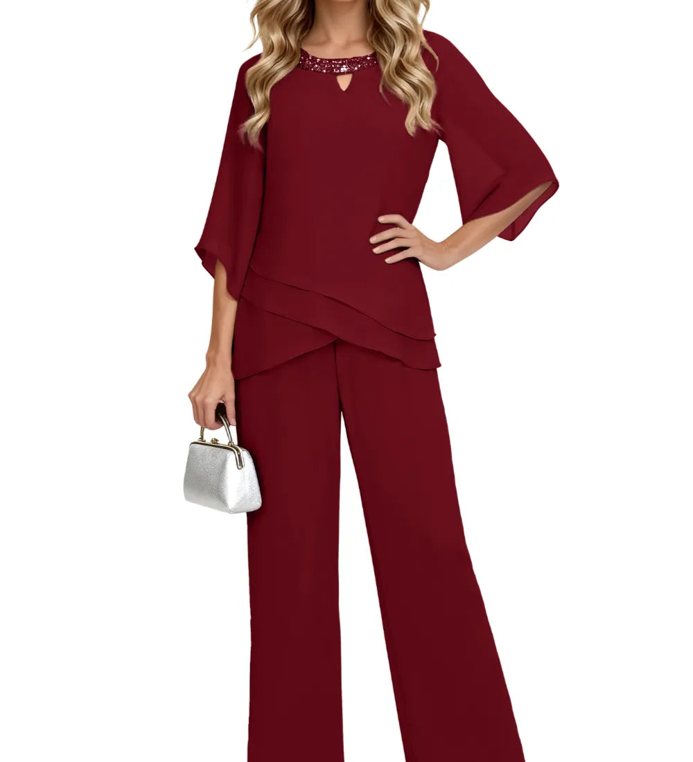 Nina – Elegantní chiffon 2-dílná souprava